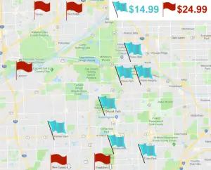 Pool water testing map in Orland Park, IL