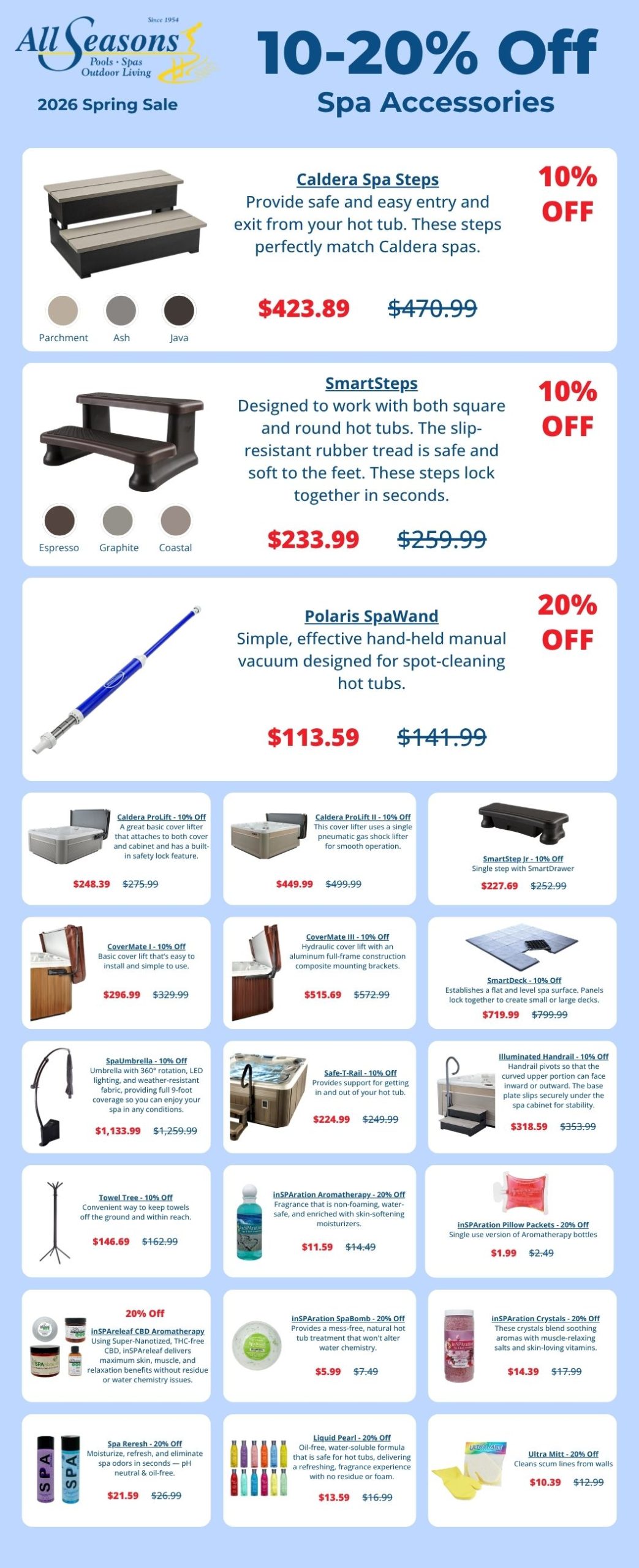 2026 Spring Sale Page 17 - Spa Accesories